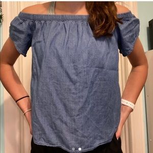 abercrombie and fitch off the shoulder top, medium